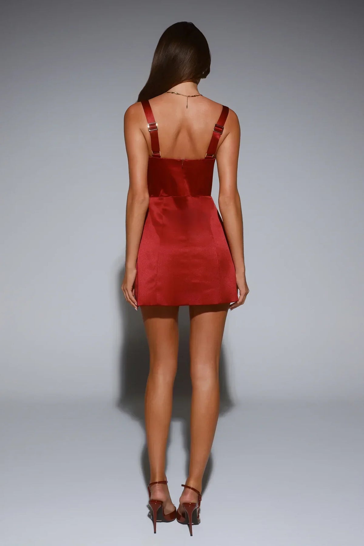 Soft Shimmer Mini Dress Burgundy