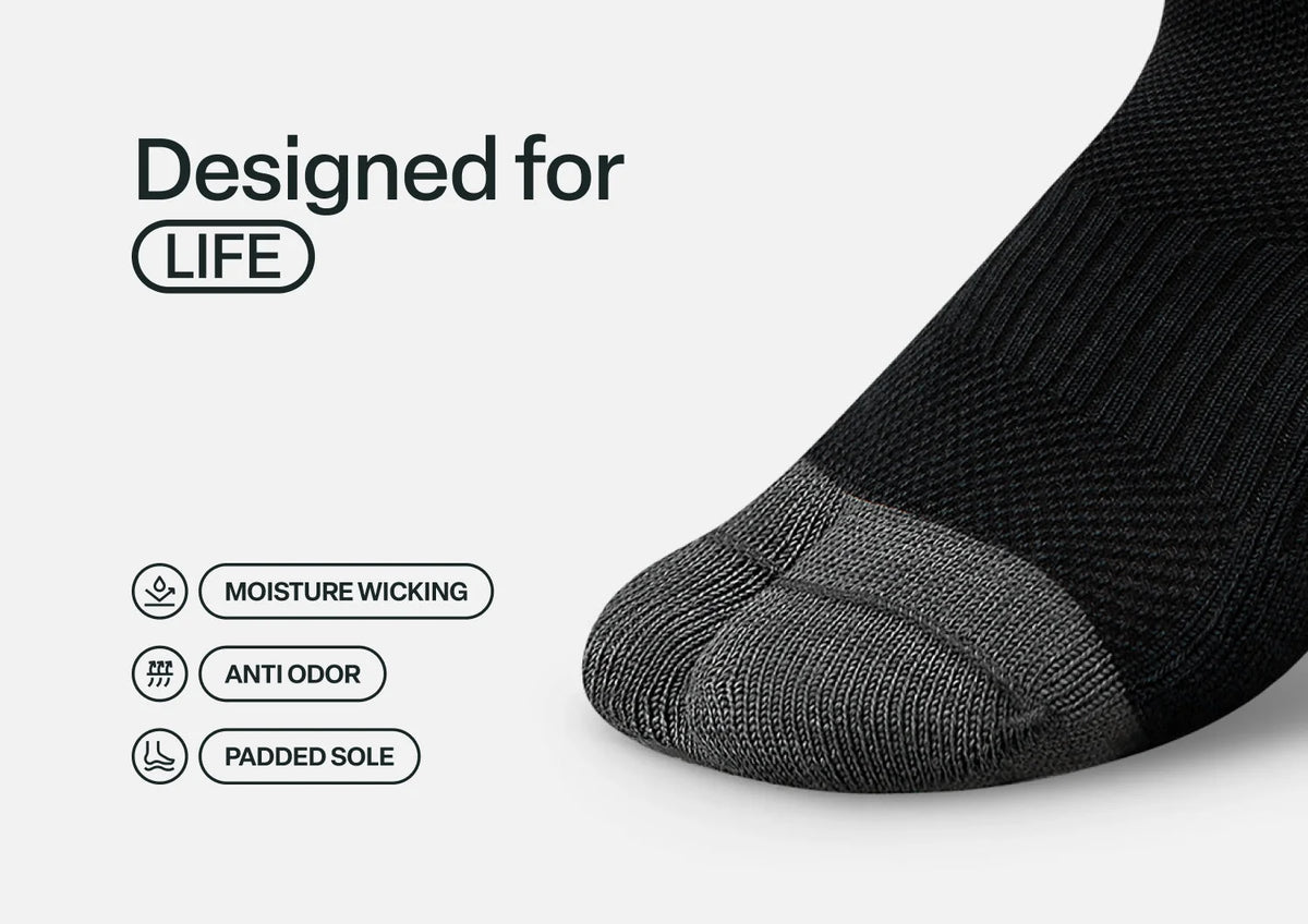 Bunion Relief, Padded Low Cut Socks - Black