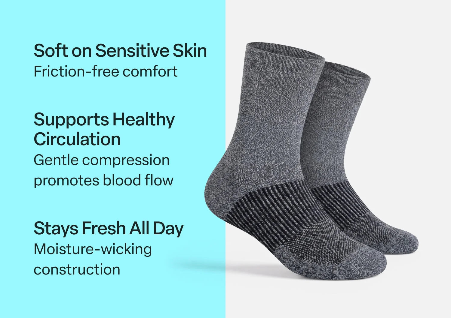 Mid-Calf Compression Socks 18-25 mmHg - Gray