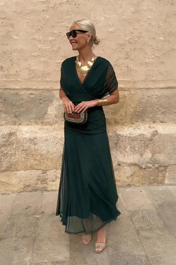 Rosetta Draped Maxi Dress