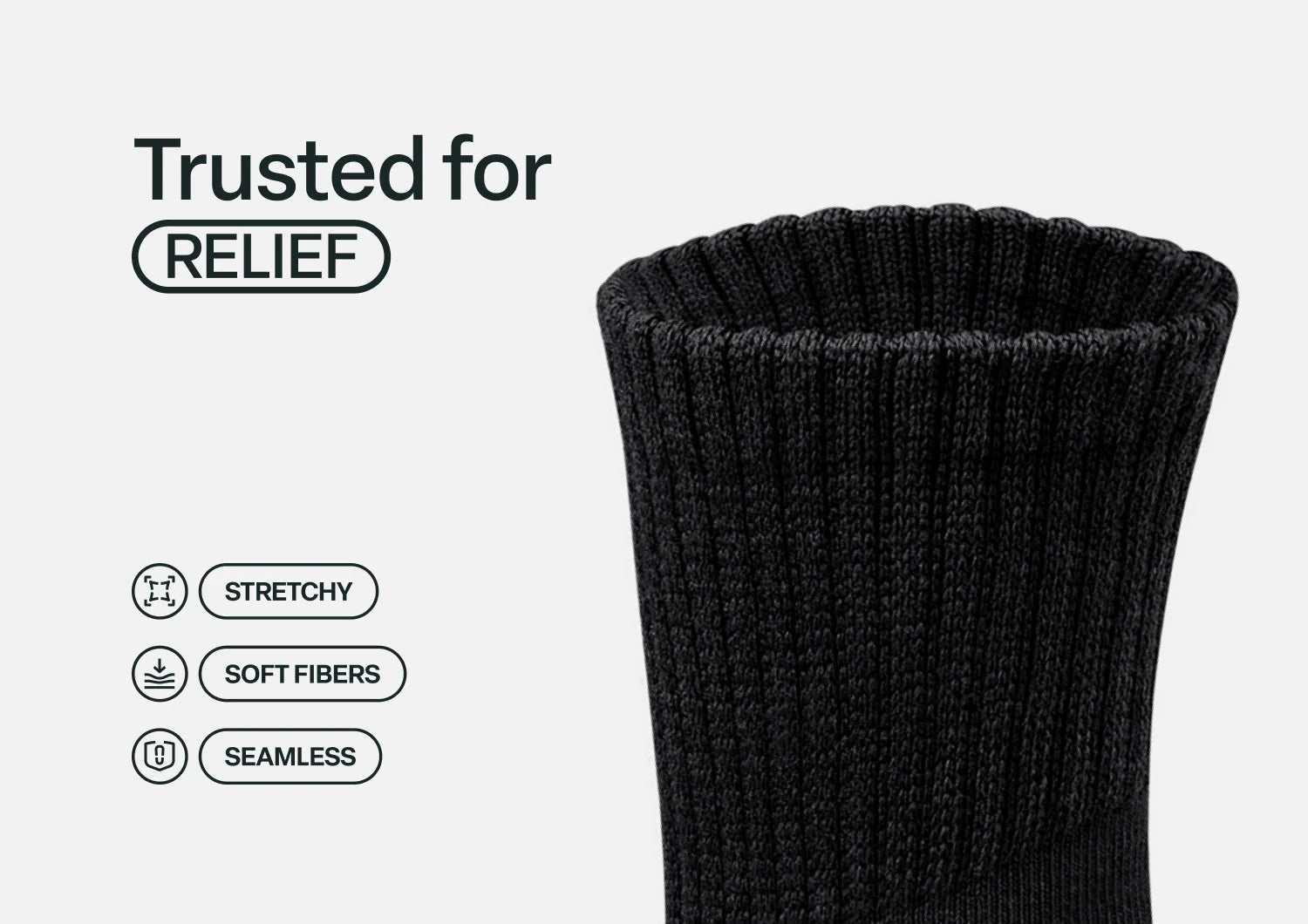 Bunion Relief, Padded Ankle Socks - Black