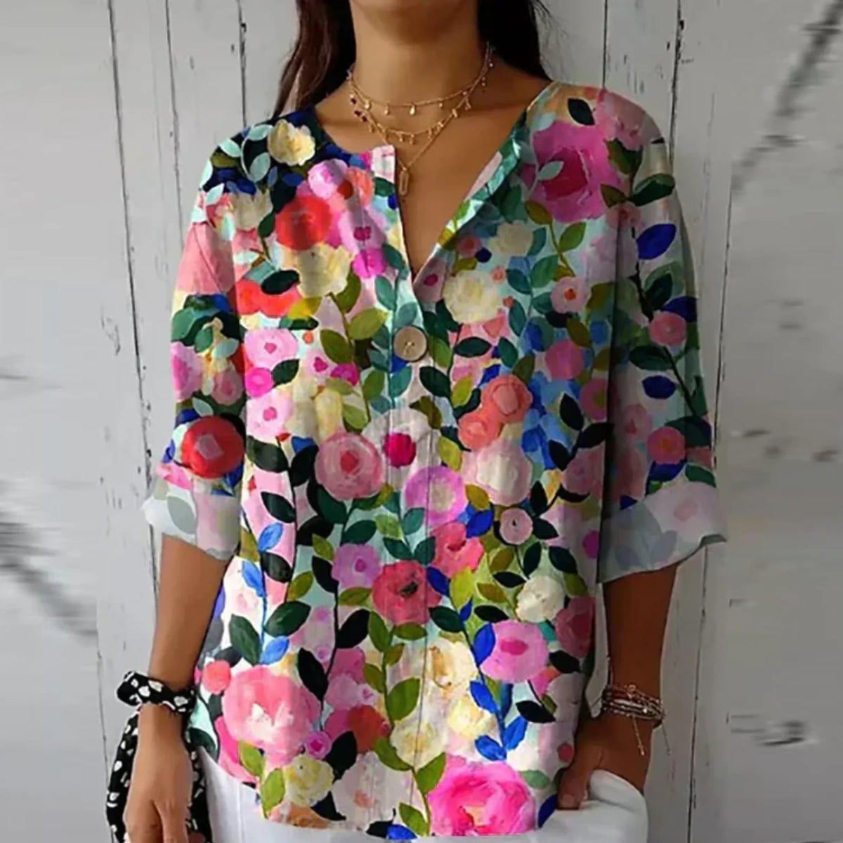 Finley Floral 3/4 Top