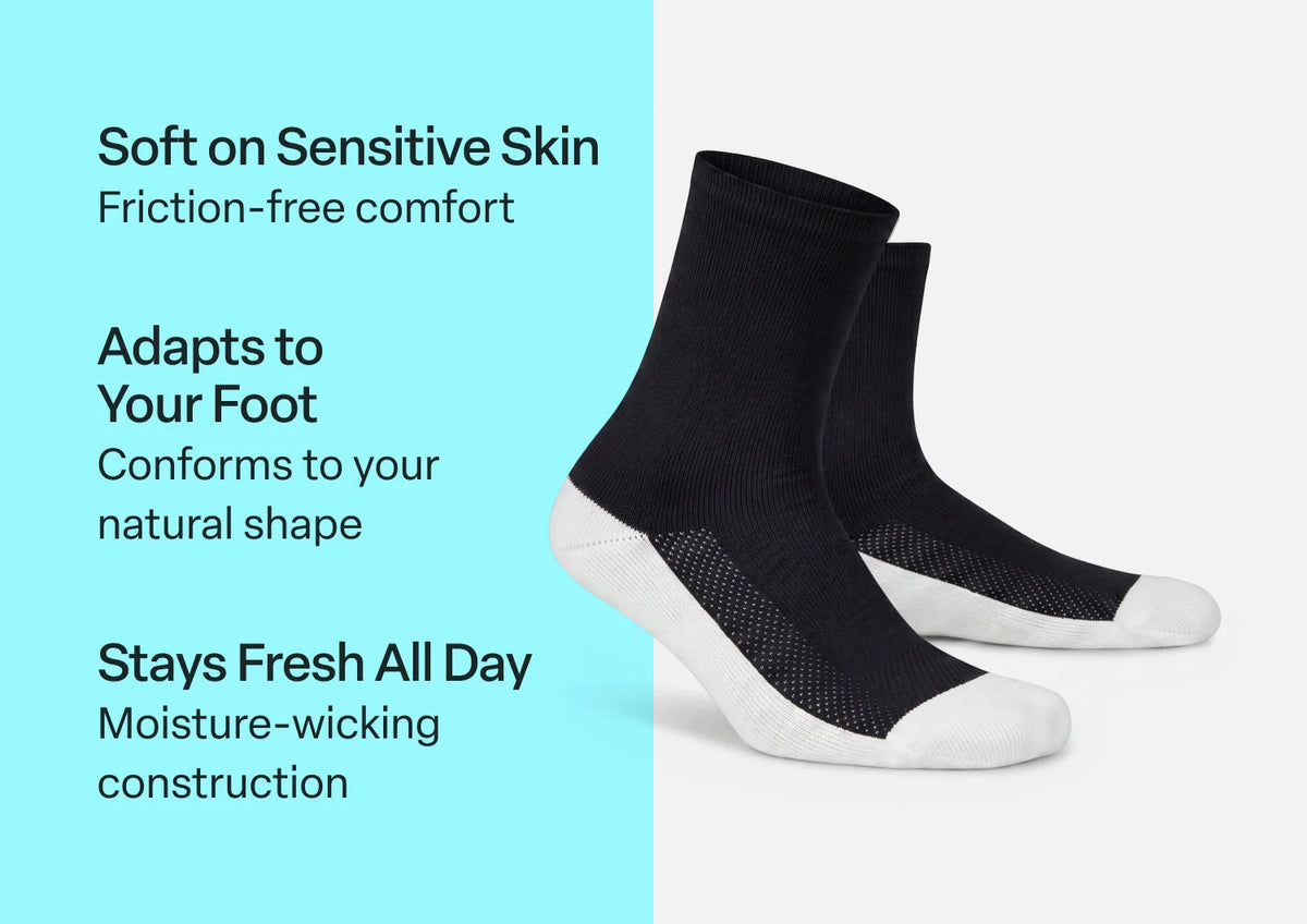 Extra Roomy Diabetic Socks (Thick) - Black