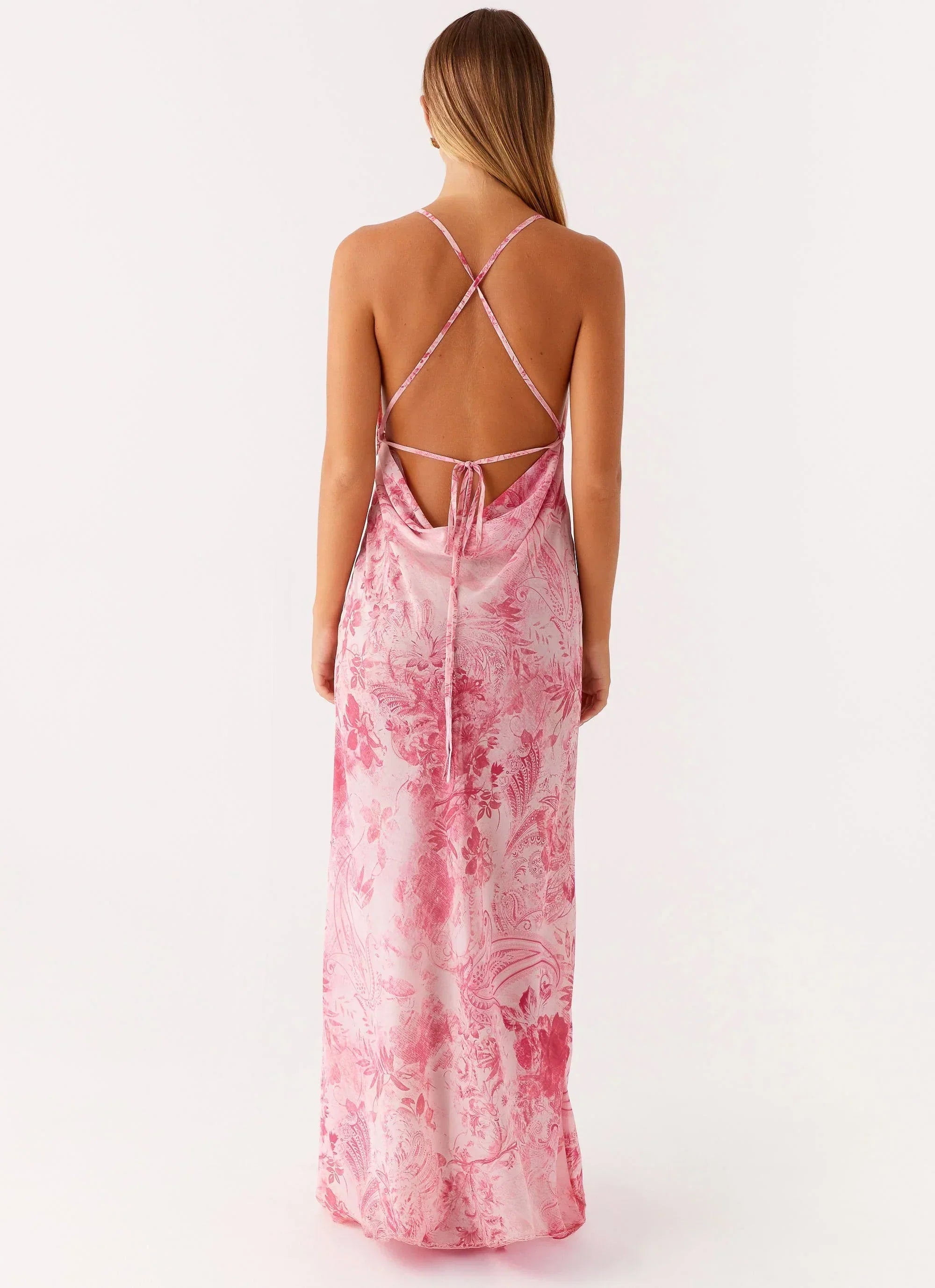 Tara Maxi Dress - Pink Print