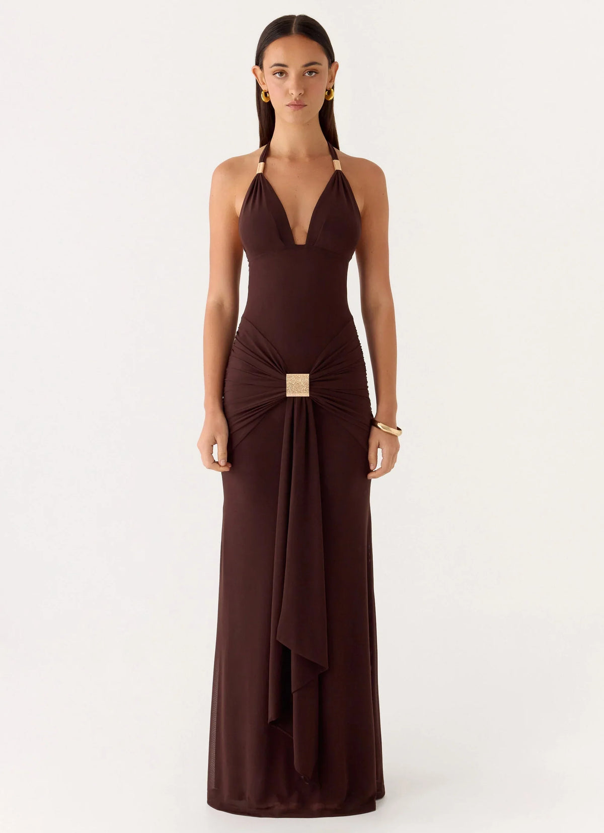 Miyah Hardware Maxi Dress Chocolate