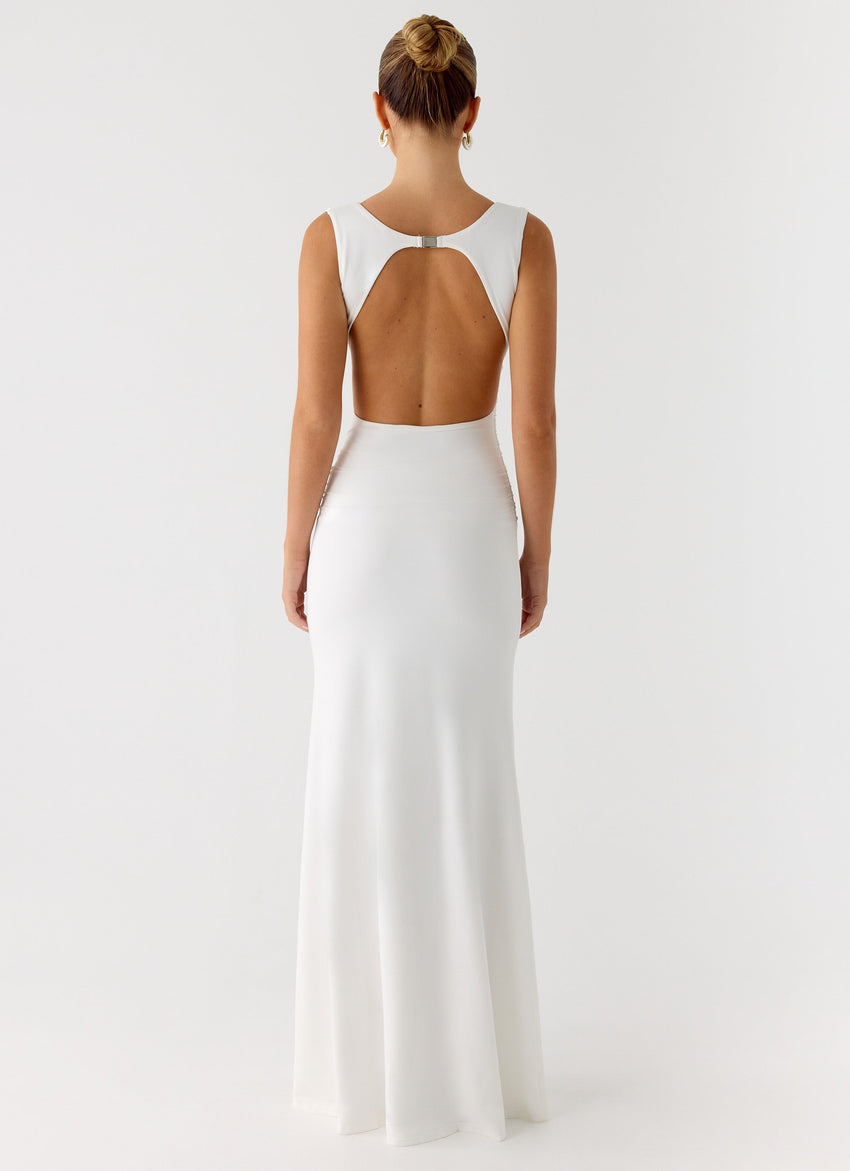 Cherry Sky Maxi Dress - White