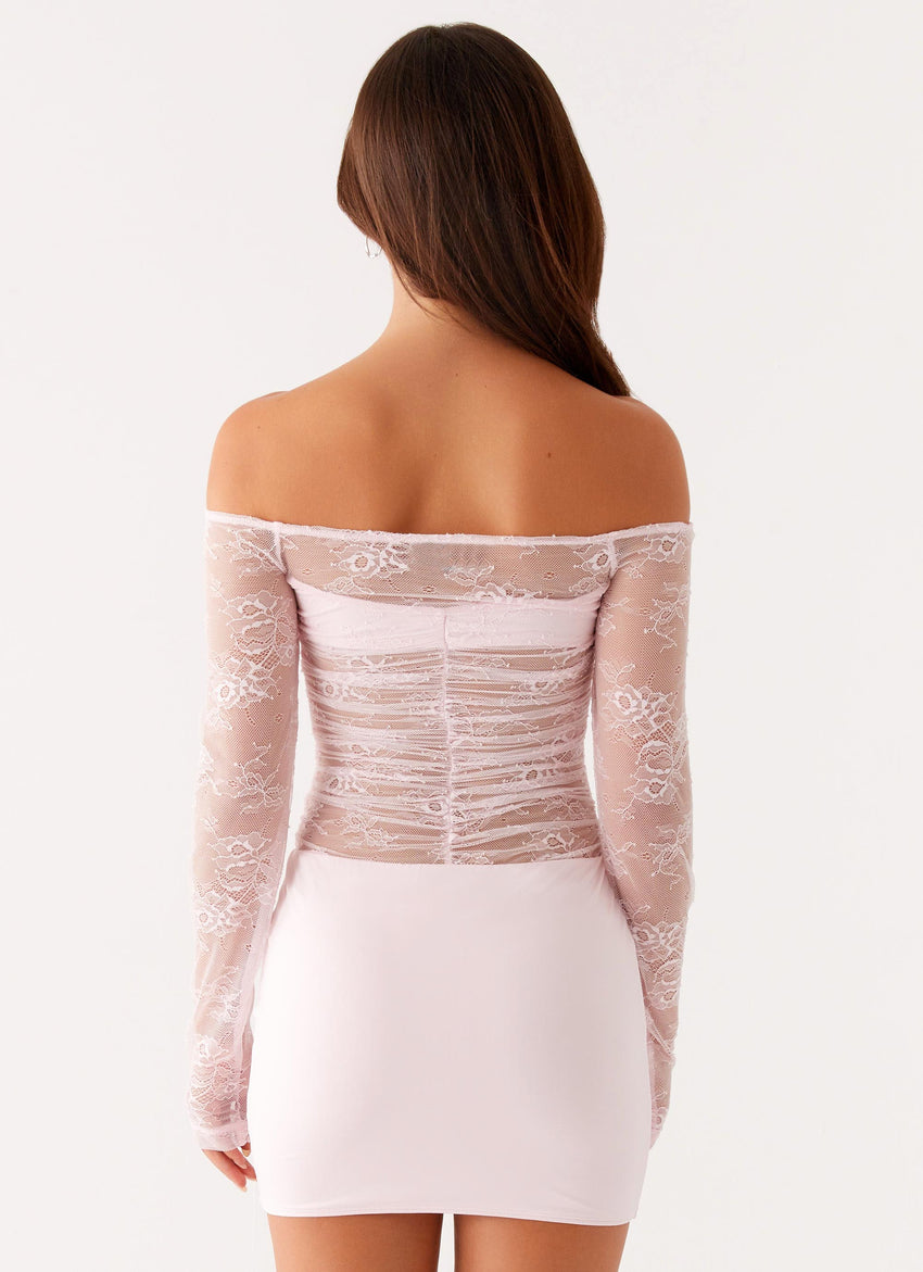 Collide Lace Mini Dress - Pink