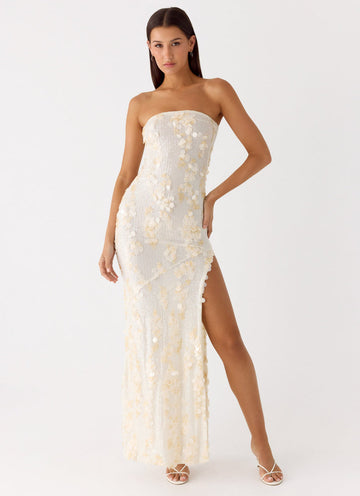 Minni Sequin Maxi Dress - Ivory