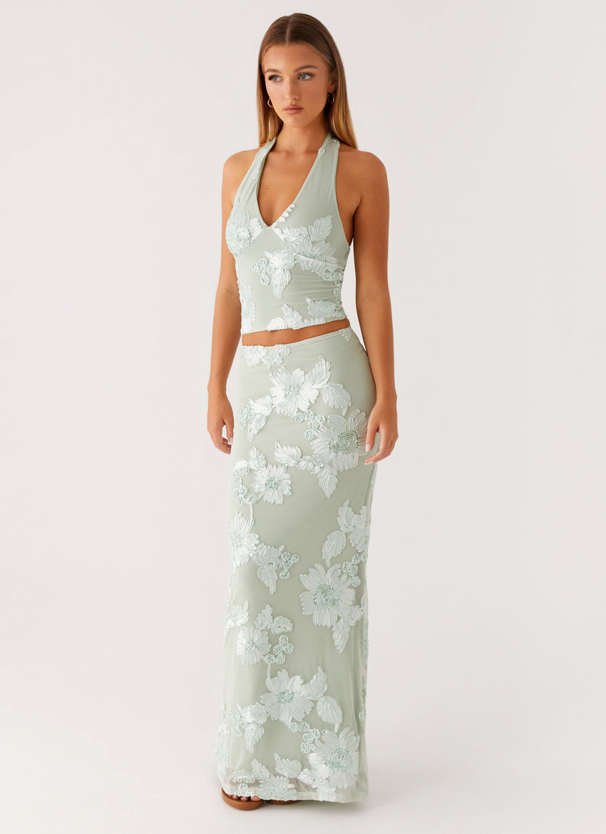 Radiate Halterneck Top - Sage