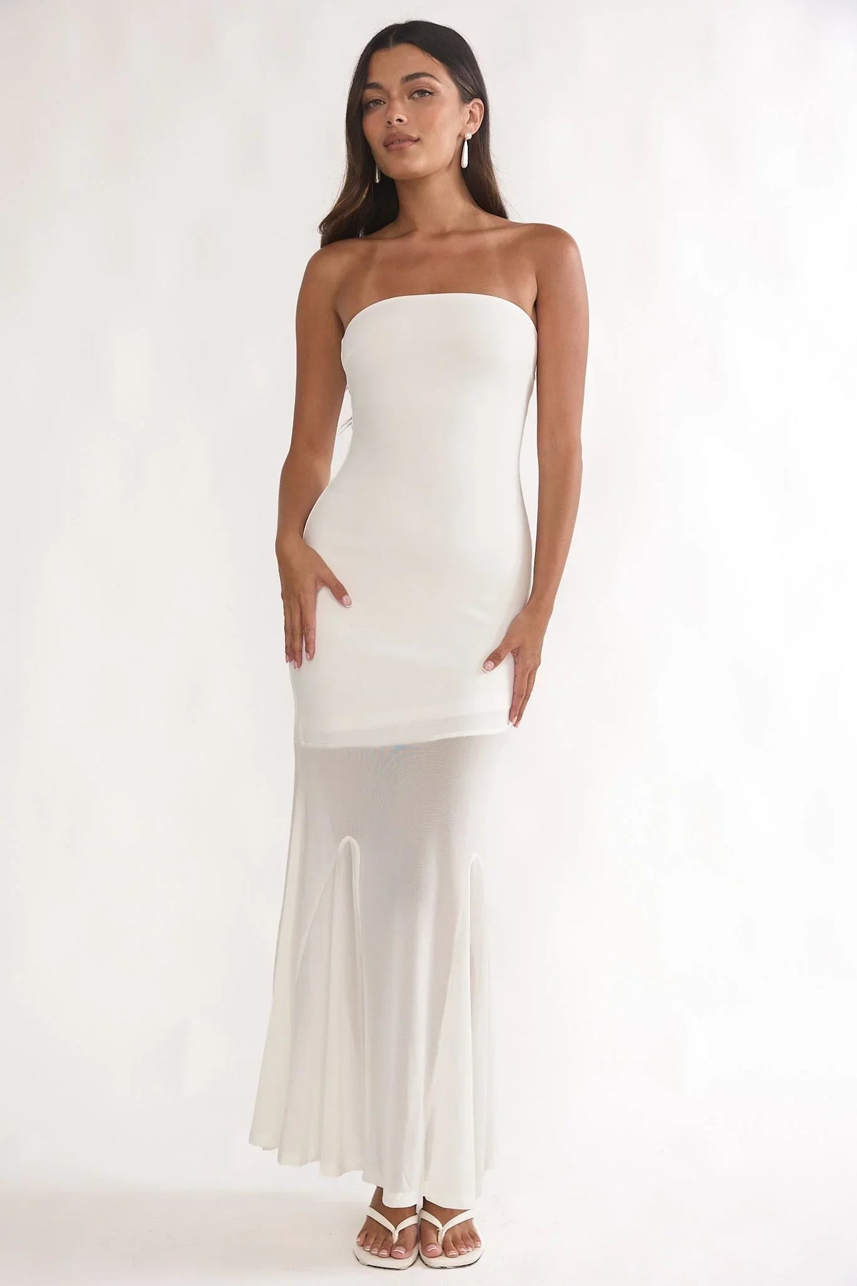 Calluna Strapless Maxi Dress White