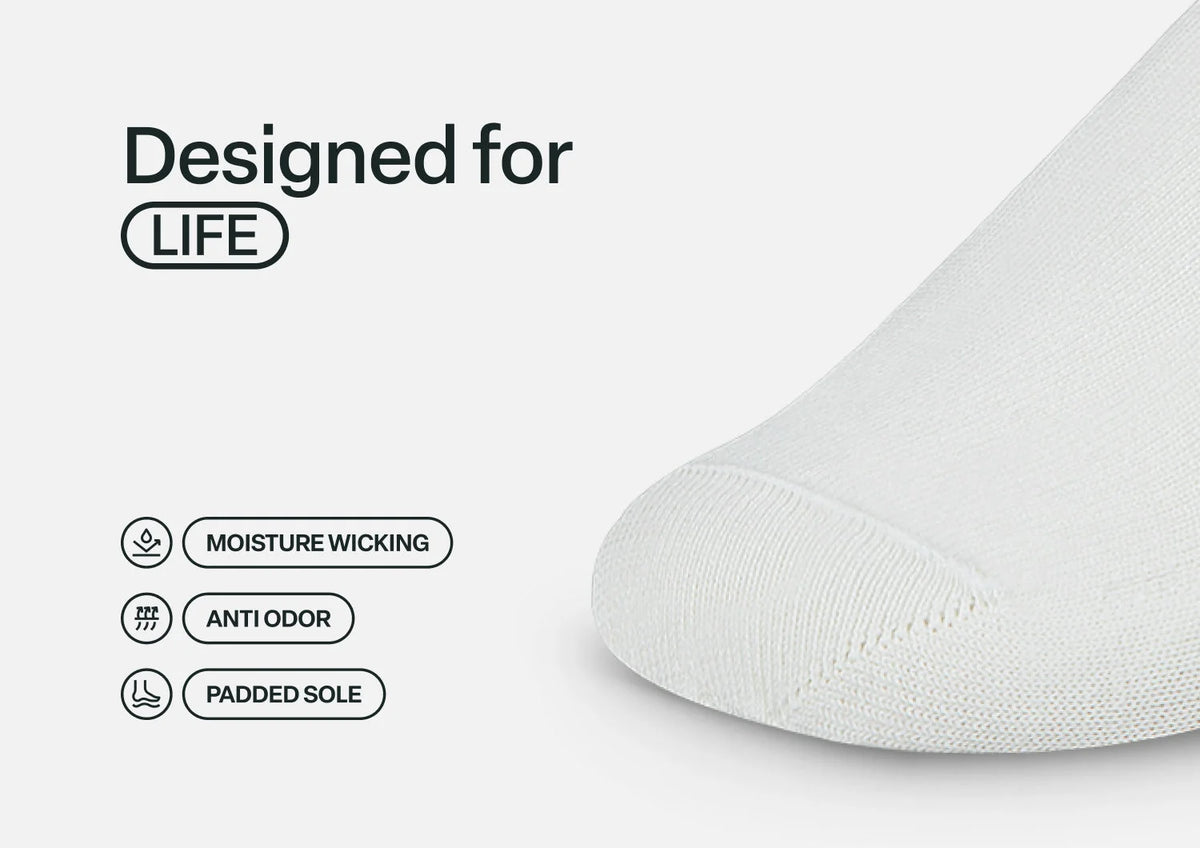 Extra Roomy Diabetic Socks (Thick) - White