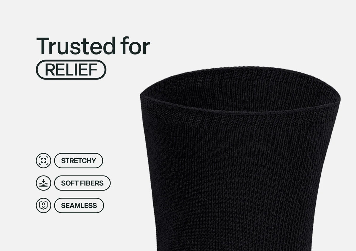 Extra Roomy Diabetic Socks (Thick) - Black