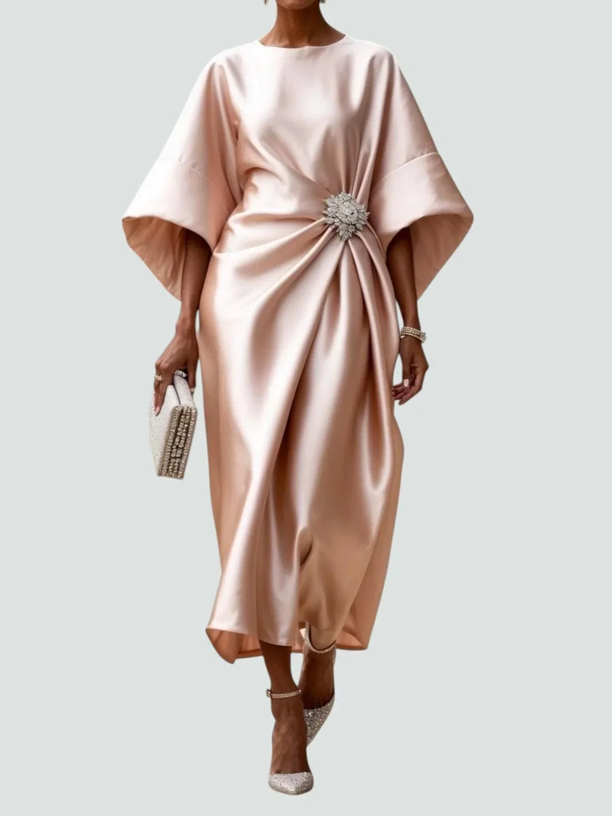 Alessandra Satin Midi Dress
