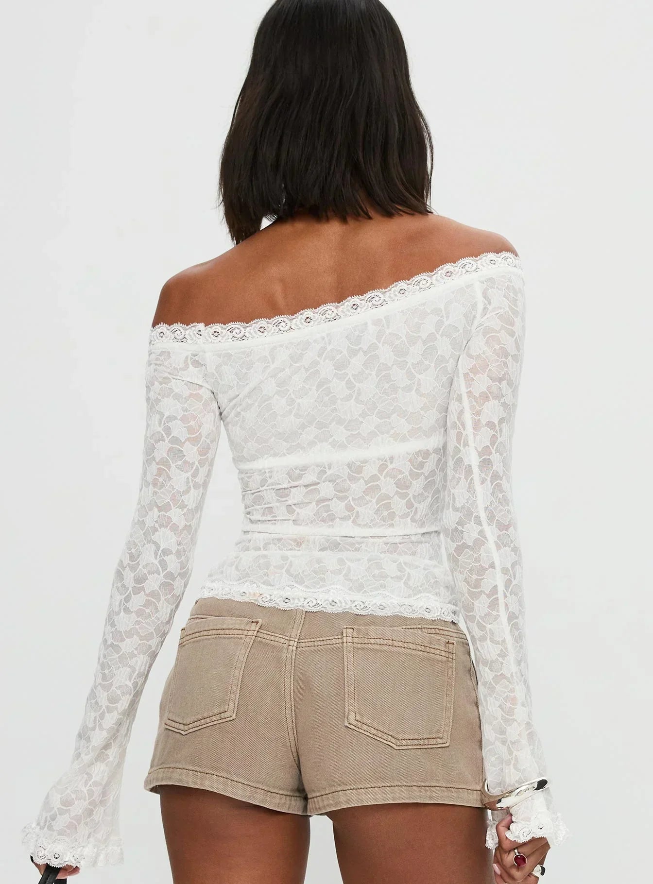 Mochapella Off The Shoulder Top White